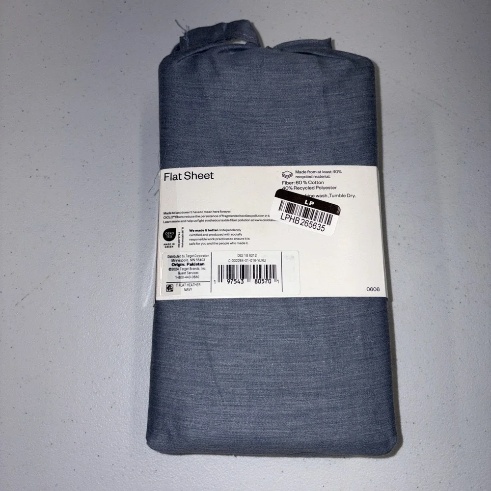 Room Essentials Easy Care Cotton Blend Sateen Flat Sheet Twin (XL) NWT